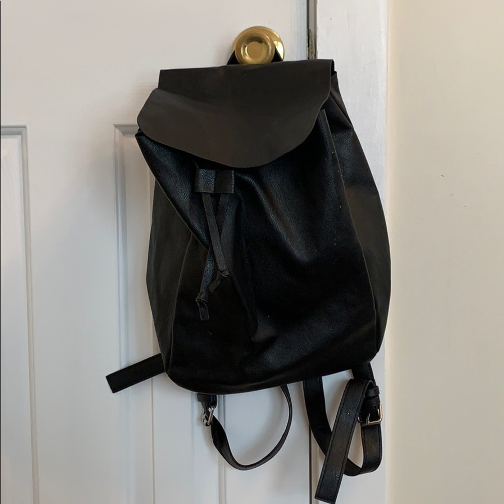 Black leather vintage back pack